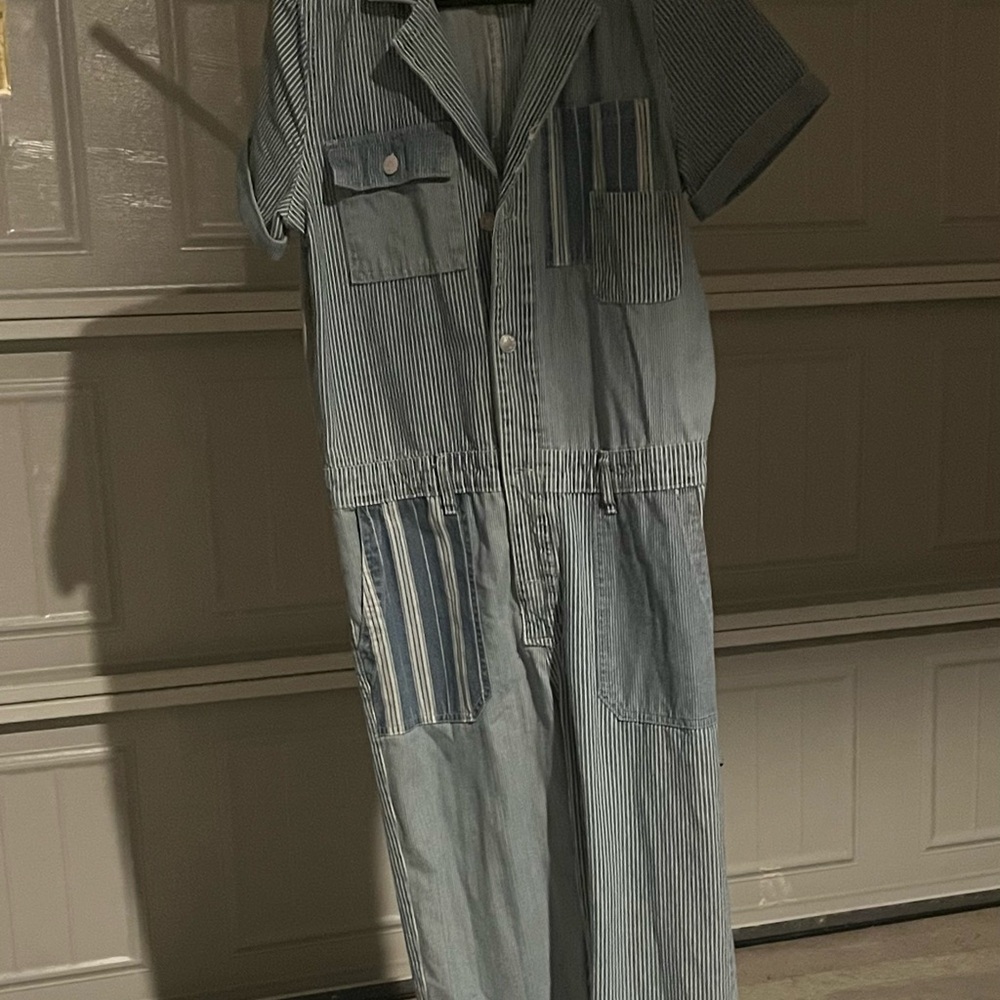 Denim signature jumpsuit size small